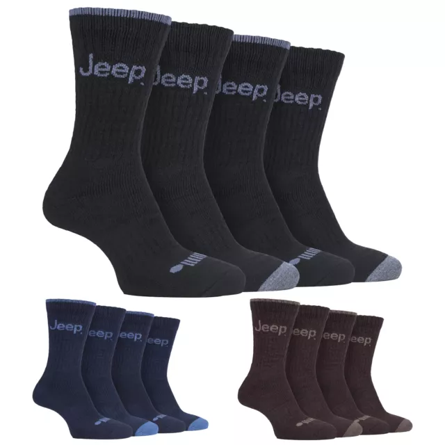 JEEP - Lot de 4 Paires Homme Chaussettes Outdoor Trekking Randonnée pour Bottes