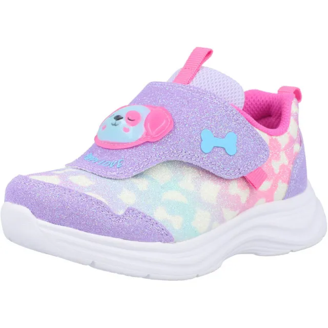 Skechers Glimmer Kicks Lavender/Hot Pink Synthetic Trainers Shoes