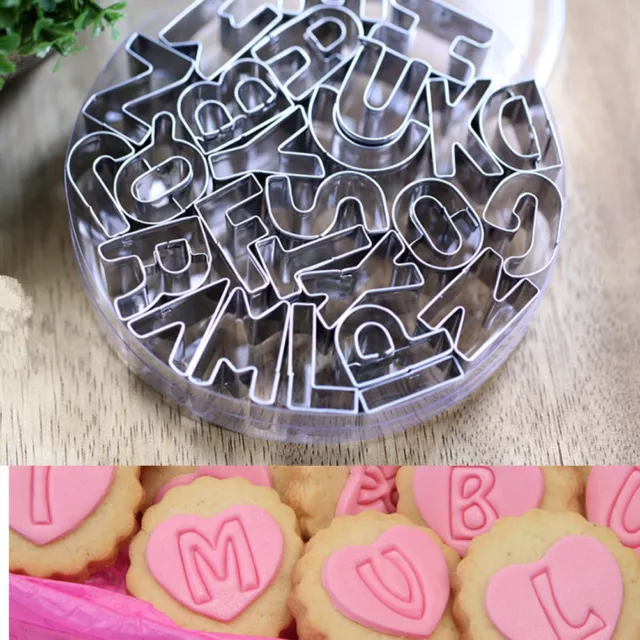 26X Cortadores de Galletas Pasteles Letras Formas de Alfabeto Moldes Fondant Galleta DSZ8