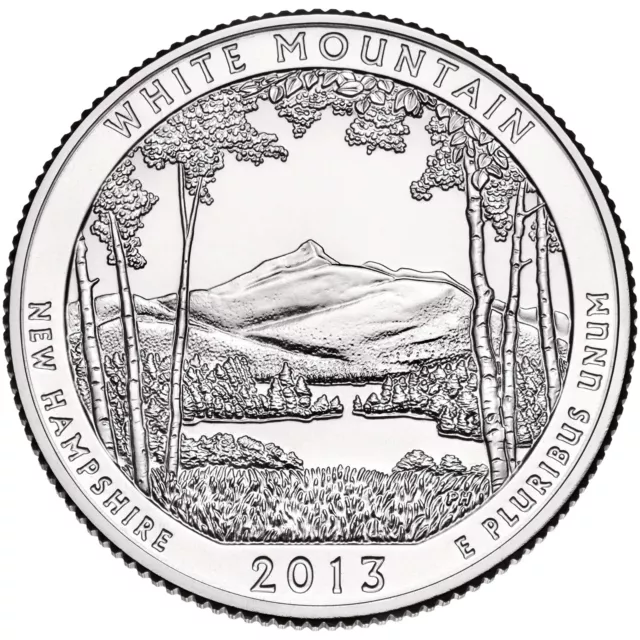 2013 D White Mountain Park Quarter. ATB Series Uncirculated From US Mint roll.