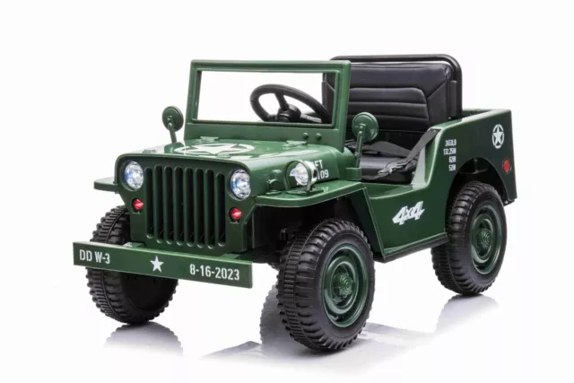 Electric Ride On Car 4Wd 12V Jeep Vintage Classic Kids Childrens Parental Remote