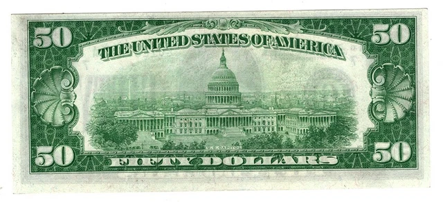 1934 $50 Chicago Federal Reserve Note Light Green Seal ChCU Y00010193 2
