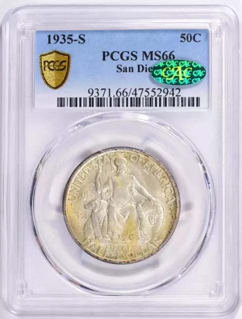 1935 S San Diego Commemorative Half Dollar PCGS MS-66 CAC