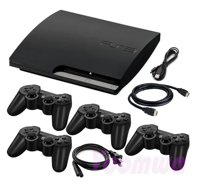 Sony Playstation 3 Super Slim 500GB Game Console System Bundle PS3 w4 GAMES