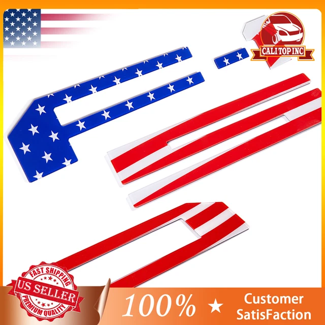 3D Acrylic Raised US Flag Tailgate Insert Letter Emblem Badge for F150 2018-2020