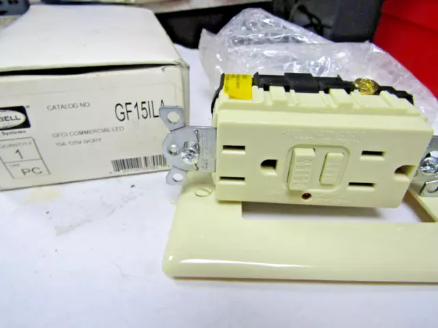 New Hubbell 15A 125V Gfci Self Test Receptacle Ivory Gf15Ila New In Box!!
