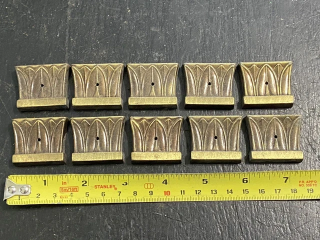 10 Vintage Brass Toned Ormolu Furniture Leg Foot Decorative Mount Hardware