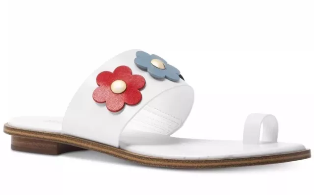 New Michael Kors Patty Flat Thong Sandals leather Grommet gold toe ring  pink | eBay