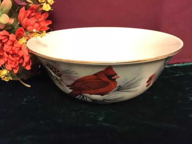 Lenox Winter Greetings Scenic Round Serving Bowl Brand NEW with tags USA ivory