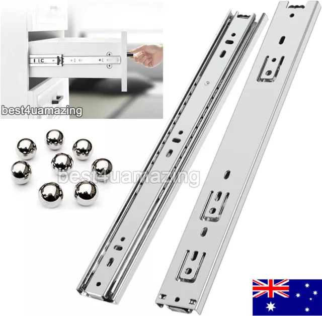 Drawer Runners 250-700mm Slides Pair Full Extension Ball Bearing Drawer Trailer