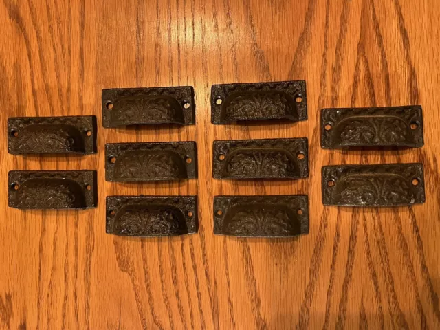 10 Cast Iron Drawer  Pulls for Cabinet Cupboards Farmhouse or Shabby Chic Retro