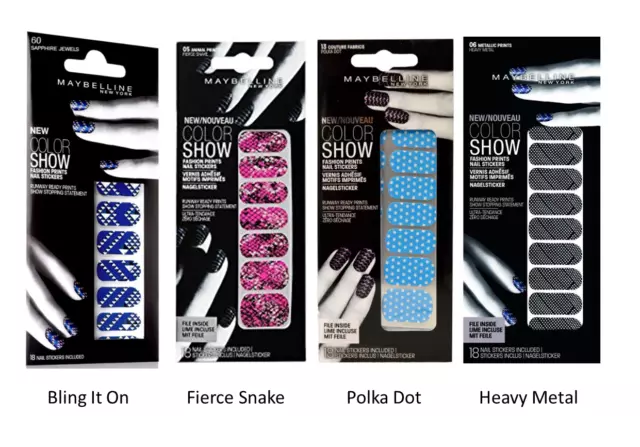 Maybelline COLOR SHOW Fashion Print Nail Stickers - Choose Type