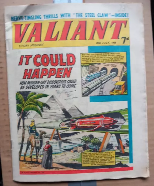 "Valiant " Comic 1966 Classic Vintage Uk Comic Best For Comic Strips!