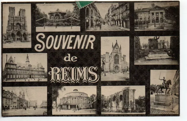 REIMS - Marne - CPA 51 - Cartes Souvenir - carte multi vues souvenir de ...