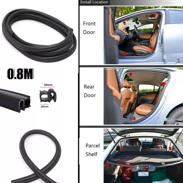 Car Door Edge Weatherstrip Soundproof Rubber Sealing Strip B Pillar Front&Rear