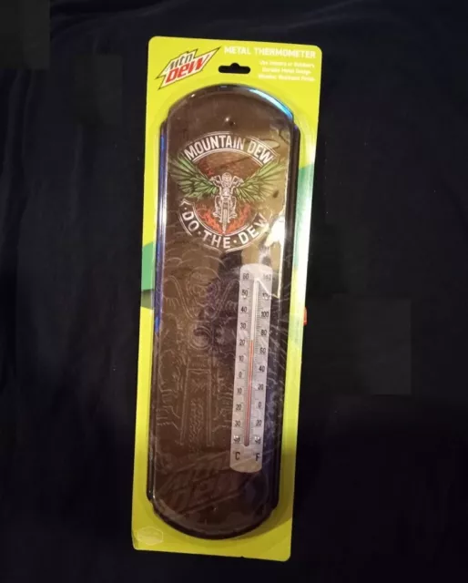Mountain Dew Metal Thermometer Vintage Style