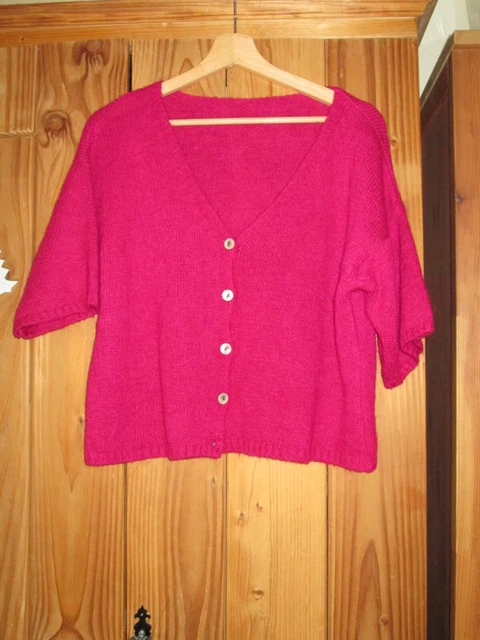 Gilet Maille Rose Talia Benson, Taille Unique, En Mohair, Neuf Avec étiquettes