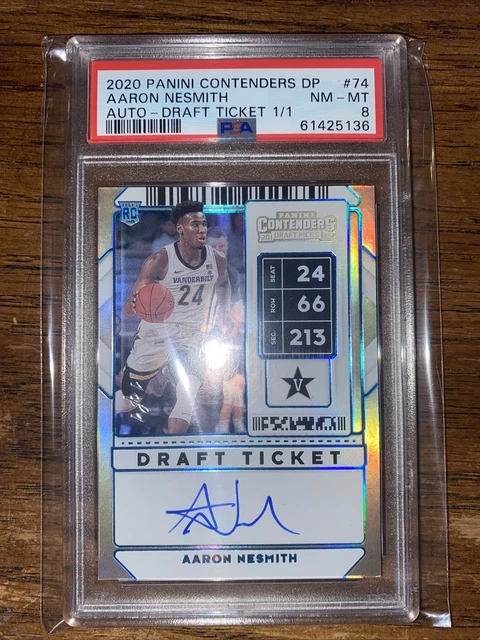 2020 panini contenders AARON NESMITH Auto draft ticket 1/1