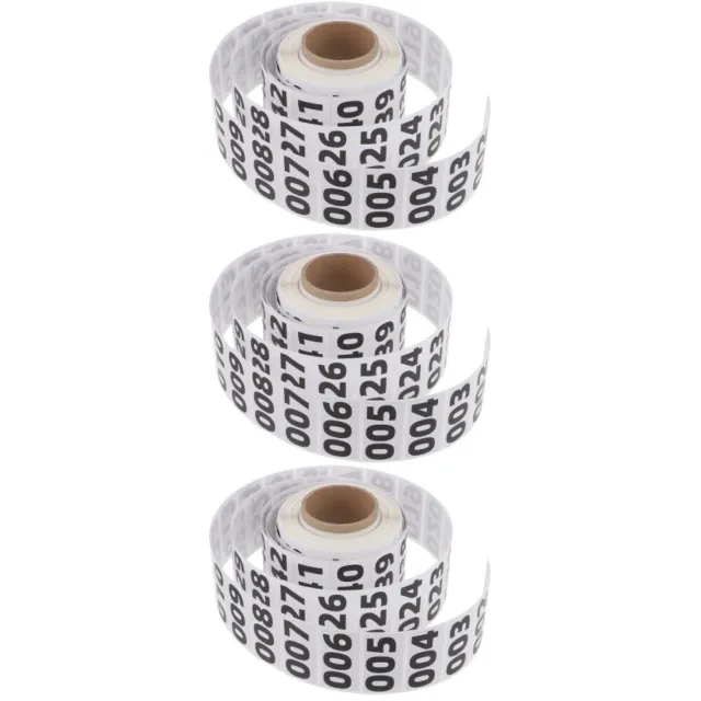 3 Rolls Heat Sensitive Stickers Number 1-100 Numbered Decals
