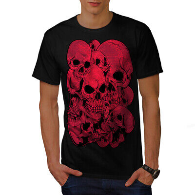 Wellcoda Goth Metal Death Skull Mens T-shirt, Indian Graphic Design Printed Tee