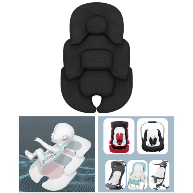 Black Stroller Car Seat Insert Cushion Infant Baby Pad Liner Polar Fleece