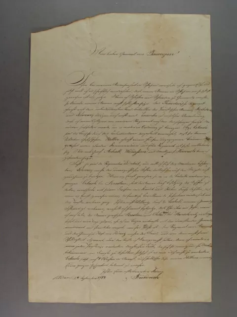 Autograph: Friedrich II. König von Preußen "Der Große", Brief Dezember 1784