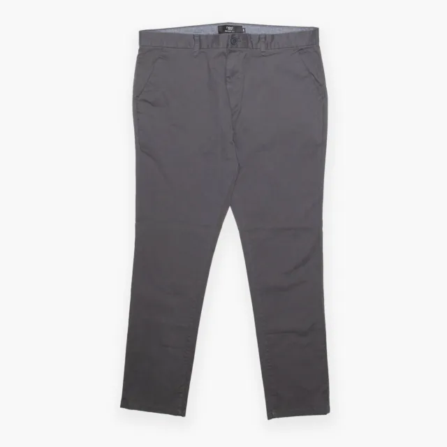 NAXT Pantaloni da uomo grigi regolari skinny tessuti W38 L31