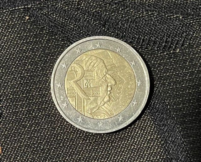PIECE 2 EUROS Rare charles de gaulle 2020 commémorative EUR 20,00