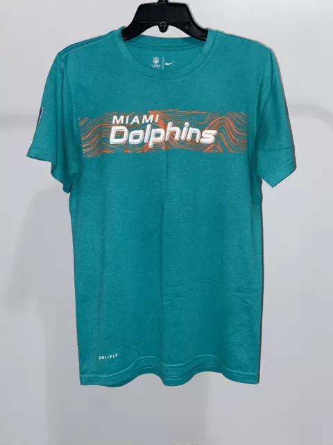 Miami Dolphins Nike Dri-Fit Short Sleeve Shirt Men's Aqua Nwot