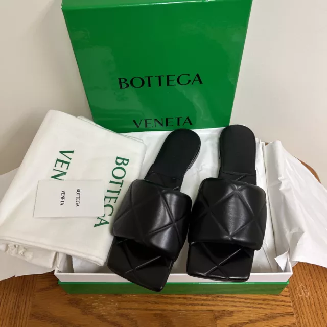 Bottega Veneta Womens LIDO Leather Slip On Slide Sandals Shoes 639940, sz 39.5