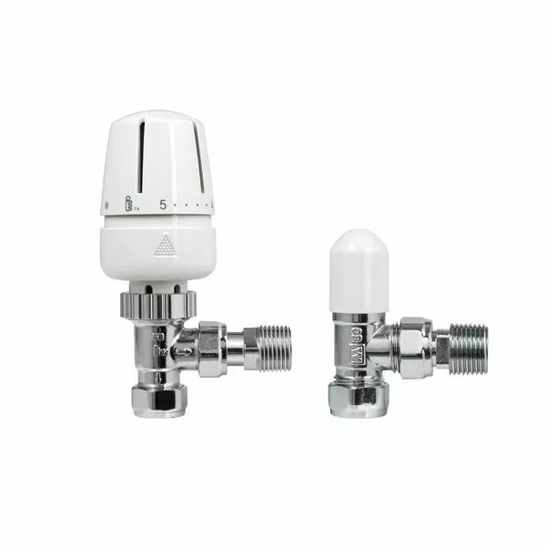 Pack vanne thermostatique et bouclier de verrouillage TRV incliné central 15 mm x 1