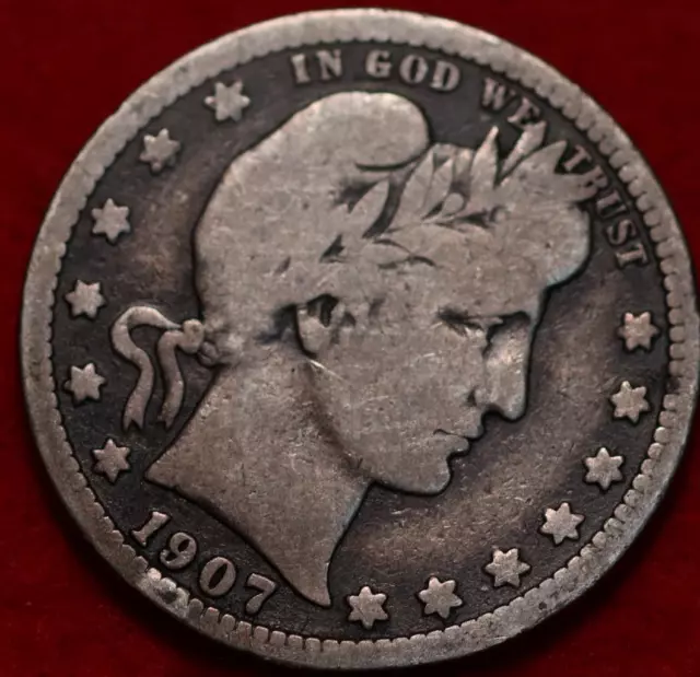 1907 Philadelphia Mint Silver Barber Quarter