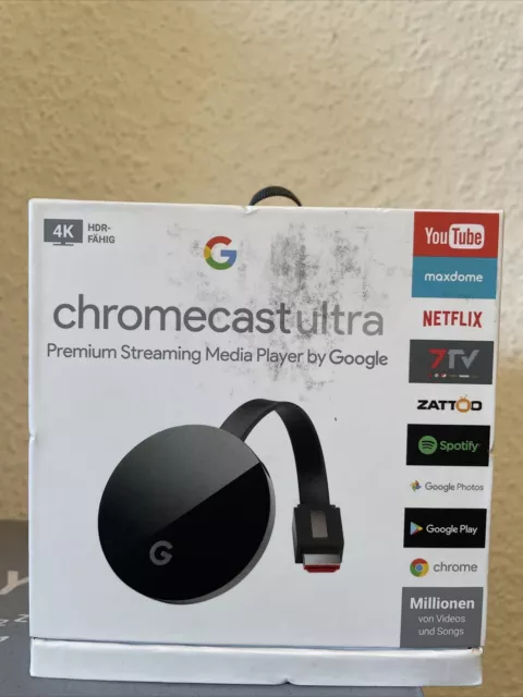 Google Chromecast Ultra Digital Media Streamer - Schwarz