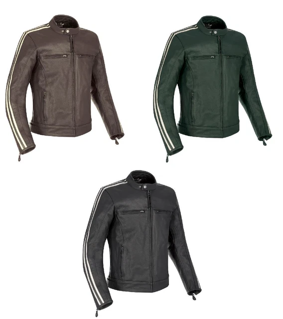 Oxford Bladon Leather Cafe Racer Motorcycle Motorbike Riding Jacket