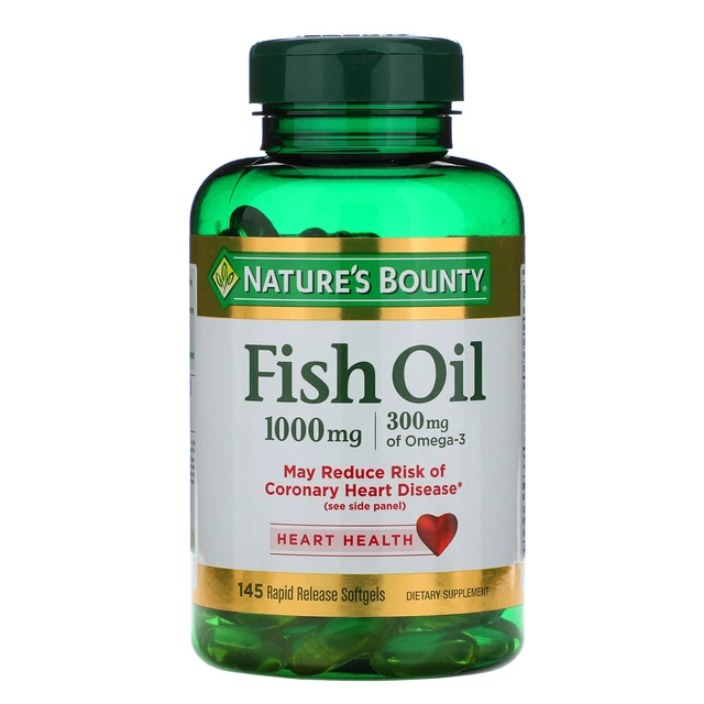 2 X Nature's Bounty, Fish Oil, 1,000 mg, 145 Rapid Release Softgels