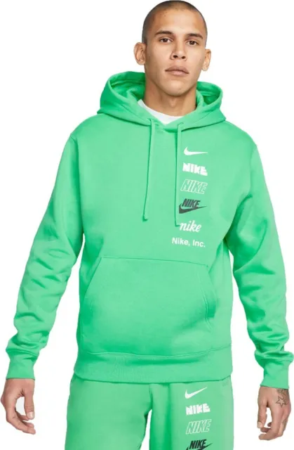 Nike Club+ BB PO Hoodie Green Black White Size Medium Pullover