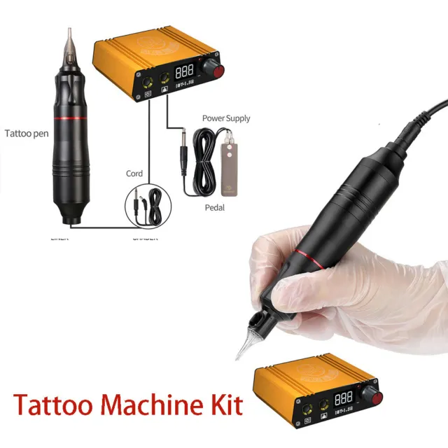 DIY Tattoo Machine Kit Makeup Rotary Pen Permanent Tattoo Pen Set Kits Tool 3
