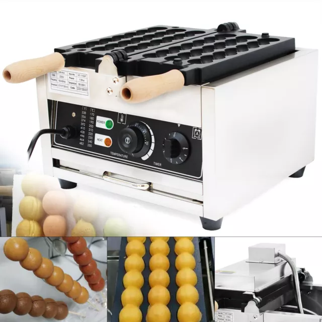 Electric Non-stick Bubble Ball Waffle Maker Commercial Pancake Baking Machine