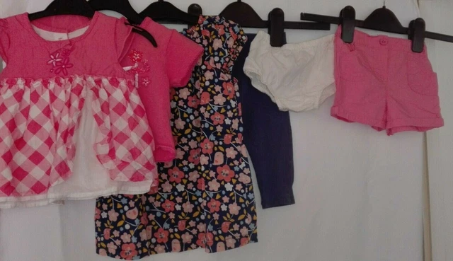 Baby girl bundle 6-9 months ( H&M top , dress , shorts , leggings , pants  )