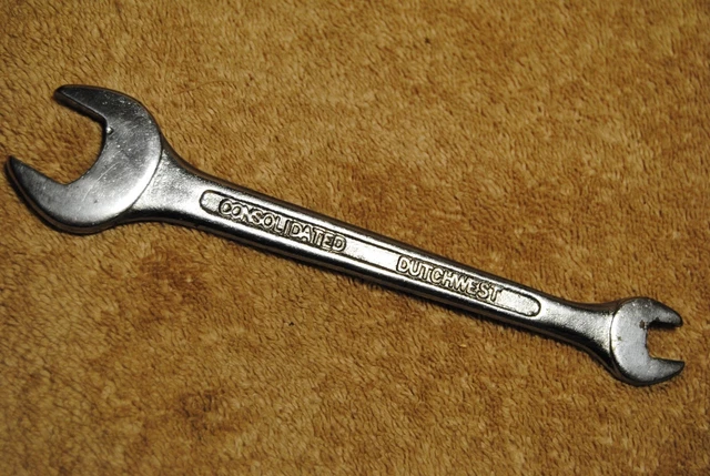 Llave de extremo abierto Dutchwest consolidada vintage para estufa de leña o carbón 21 mm 10 mm