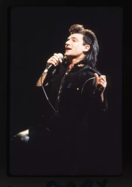 U2 Bono singing in concert in spotlight Original 35mm Transparency Stamped