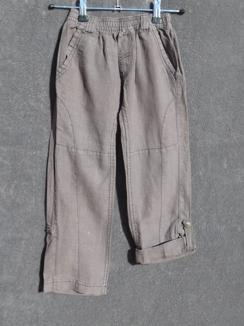 PANTALON 100% LIN Leger Gris ♥ Captain Tortue ♥ T Ans Ttbe +++