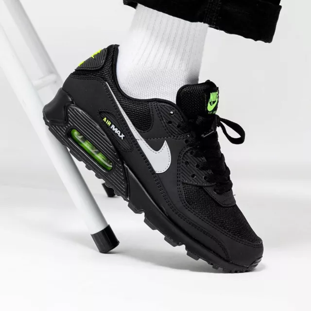 Nike Air Max 90 Black Volt Light Smoke Grey scarpe uomo CV1634-001 nero 41 42 43