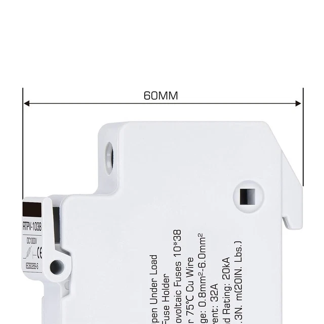Supporto fusibile fotovoltaico universale esterno fusibile fotovoltaico 10x38 mm 1P