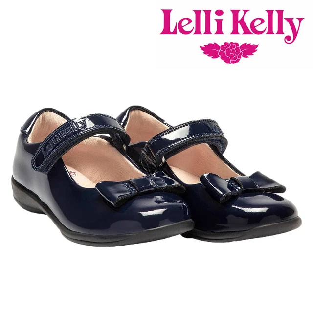 LELLI KELLY SCHOOL Shoes Navy Blue Patent Leather F Width Perrie