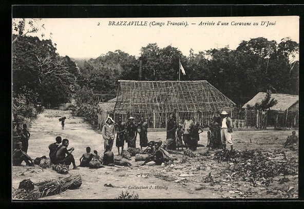 CPA Brazzaville, Arrivée d´une Caravane au D´Joué