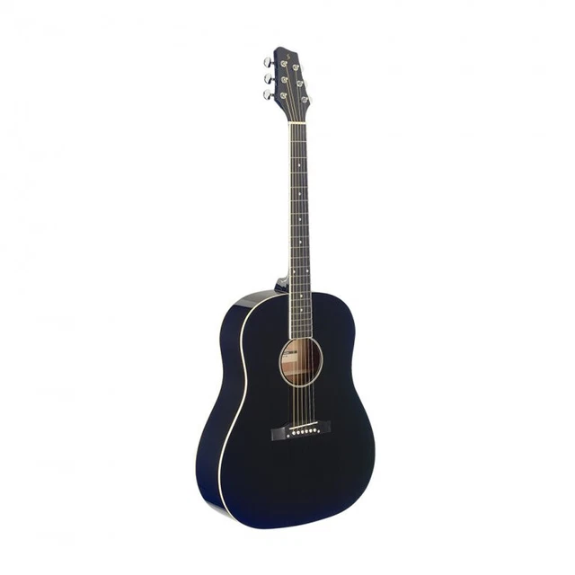 Stagg SA35 DS-BK - Guitare acoustique Dreadnought, modèle 4/4 Adulte Noire