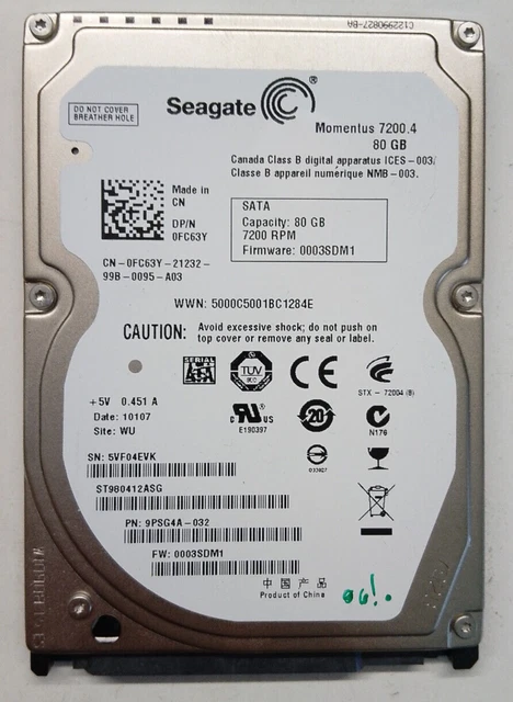 Disque dur Seagate Momentus Thin ST320LT020 • 320 Go • 5400 RPM 16MB