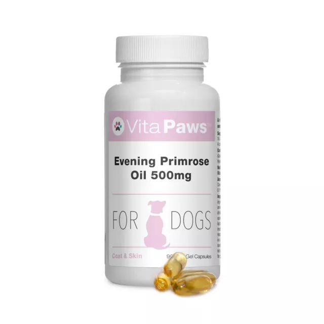 Aceite de Onagra para perros 500mg - 90 Perlas - Suplemento de calidad VitaPaws