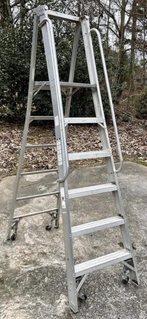 Davidson 6ft Standing Height Rolling Mobile Platform Step Ladder 300lb